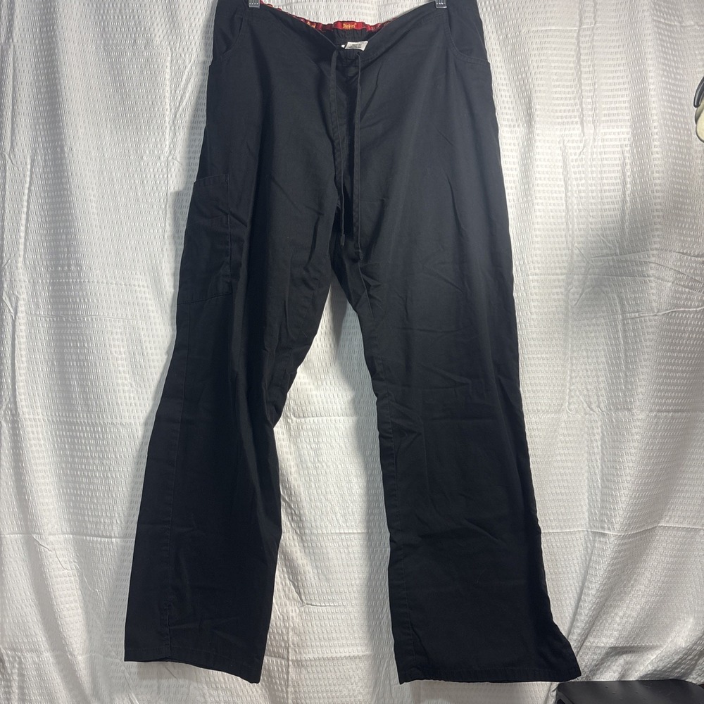 Dickies Women's L black Straight Loose Fit Scrub Pants Cargo Pocket 86206